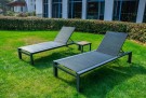 Calor solsenger og sidebord – mørkgrå ramme thumbnail