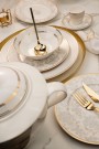 Kütahya Porselen Bone Kalipso 68-dels servisesett for 12 personer – Damask mønster thumbnail