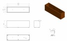 Cortenstål plantekasser Rusty 200x50x60 thumbnail